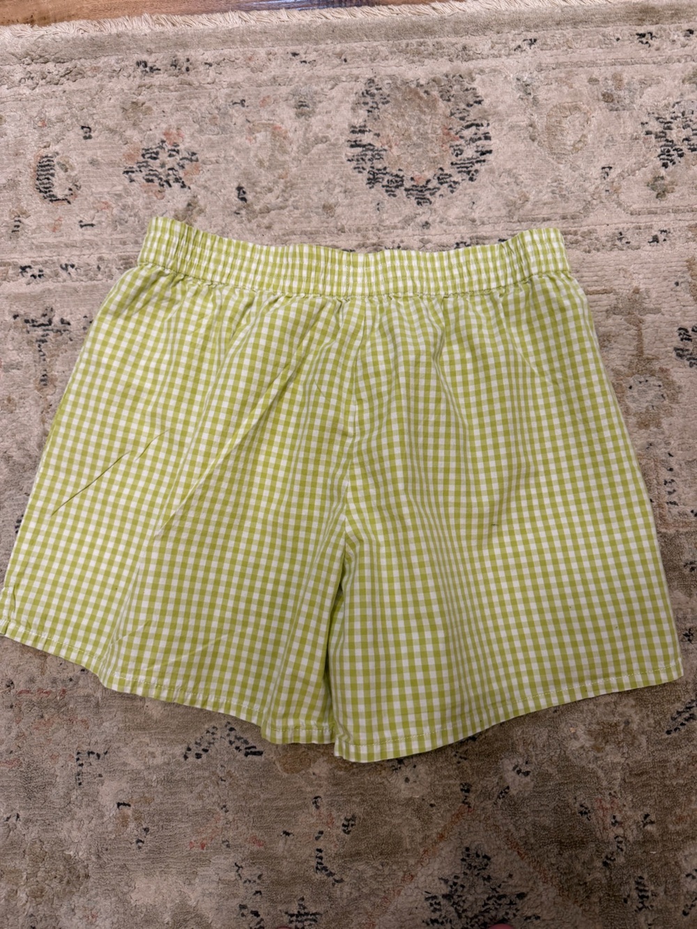 Sunday Best Lime Green and White Gingham Shorts - Picture 3 of 5